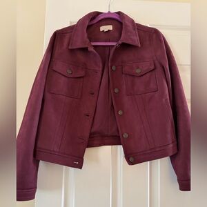 LOFT Deep Burgundy Jean Jacket